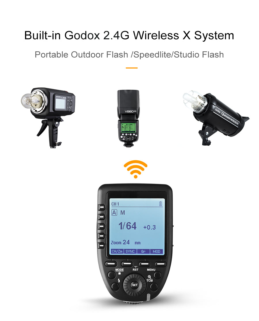Godox Xpro-C Xpro-N Xpro-S Xpro-F Xpro-O Xpro-P 2.4G TTL Wireless Trigger Transmitter for Canon Nikon Sony Fuji Olympus Pentax