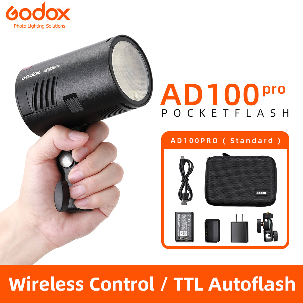 Godox AD100pro 100Ws Outdoor Flash Speedlight 2.4G Wireless X AD100 PRO Pocket Flash For Sony Nikon Canon Fujifilm