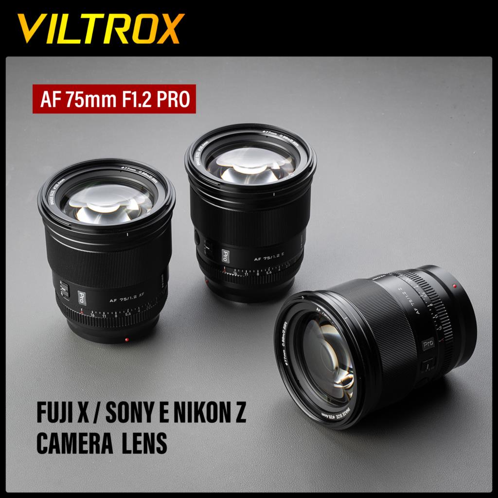 VILTROX 75mm F1.2 Lens Auto Focus Large Aperture Portrait APS-C for Sony E Nikon Z Fuji X Fujifilm Sony Nikon Mount Camera Lens