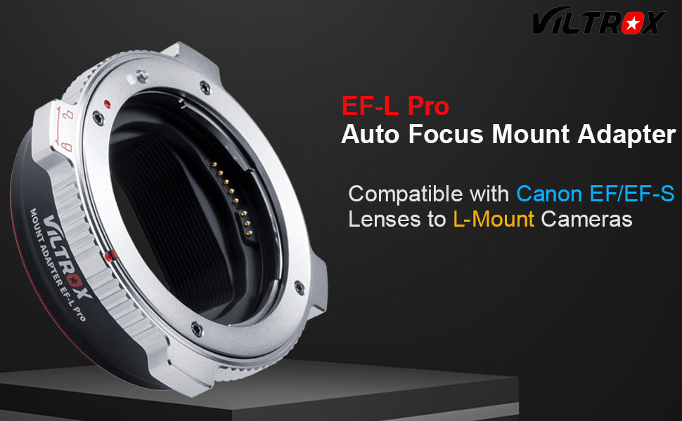 VILTROX EF-L Pro Auto Focus Lens Mount Adapter with Security Lock for Canon EF/EF-S Lens to L Mount Camera Leica SL2 Lumix Sigma