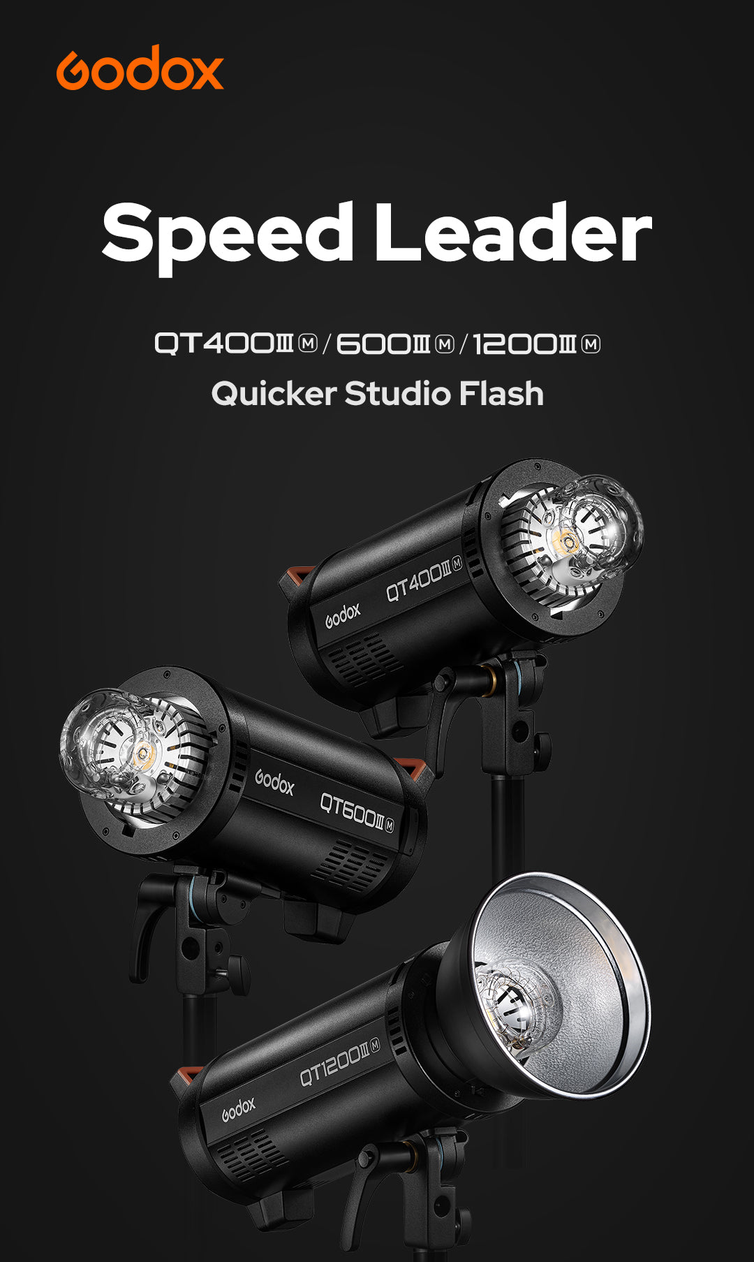 Godox Quicker QT600III M Pro 600WS + 40W LED Modeling Bulb HSS 1/8000s GN76 2.4G Wireless Photo Studio Flash Light Strobe