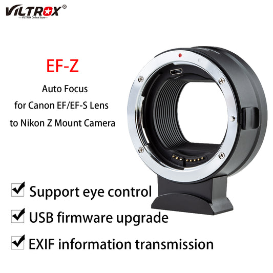 VILTROX EF-Z 2 IS Anti-Shaking Lens Mount Auto Focus Lens Adapter Ring for Canon EF/EF-S Lens to Nikon Z Mount Z6 Z7 Z50 Camera