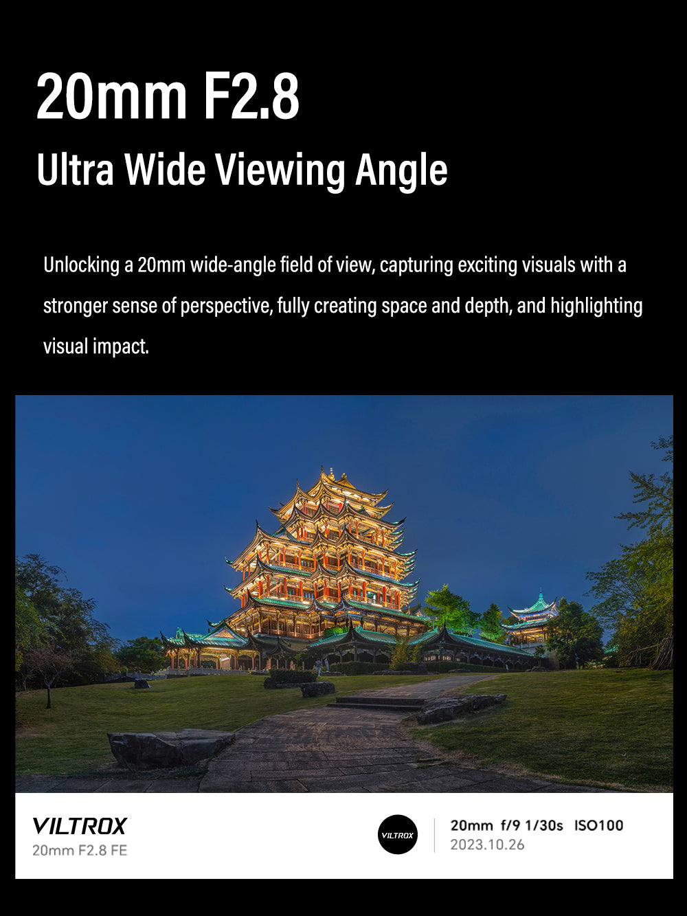 VILTROX 20mm F2.8 Camera Lens Full Frame Ultra Wide Angle Auto Focus VLOG Lens For Sony E A7C A6400 EV-Z10 Nikon Z Camera Z30 Z6