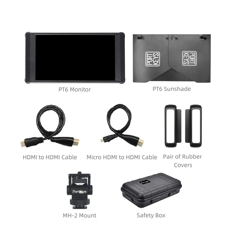 Portkeys-Monitor de transmisión en vivo PT6, pantalla táctil de 5,2 pulgadas, 3D LUT, 600nit, 1080P, 4K-HDMI, pantalla de campo,