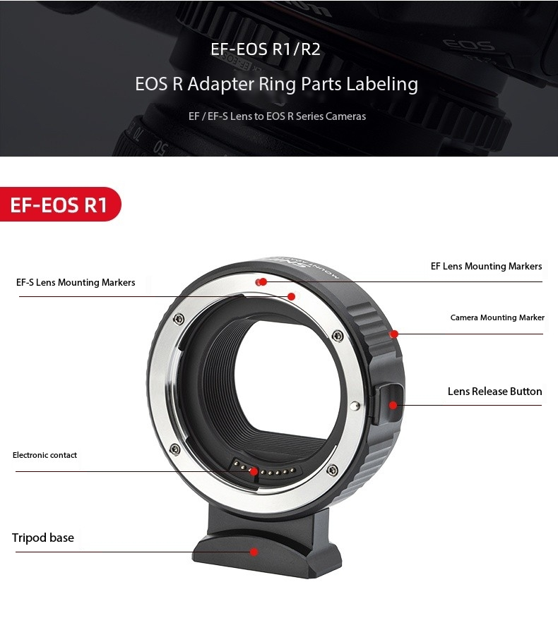 Viltrox SNIPIZ EF-EOS R1 EF-EOS R2 Lens Adapter Auto Focus Ring For Canon EF EF-S Lens To Canon RF Camera EOS R RP R3 R5 R50 R6