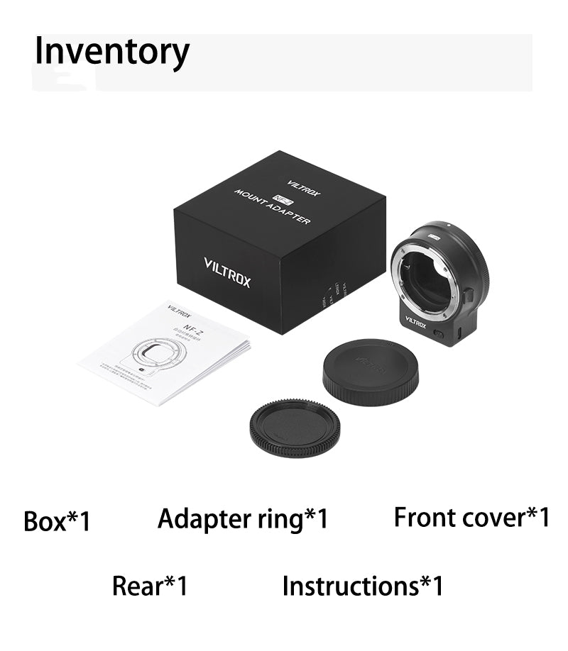 VILTROX NF-Z NIKKOR F Lens to Nikon Z Camera Mount Adapter Auto Focus Full Frame Lens Adapter for Nikon Z6 II Z7 Z50 Z30 Z9 ZFC