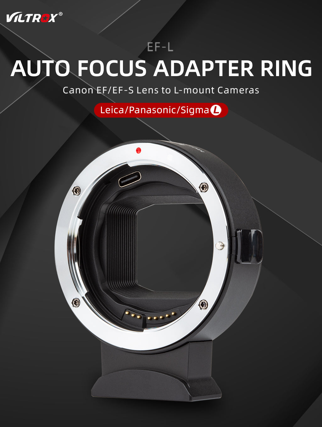 Viltrox EF-L Auto Focus Lens Mount Adapter For Canon EF EF-S Lens to Leica SL2 Panasonic S1 S1R S1H S5 Sigma fp L Mount Camera