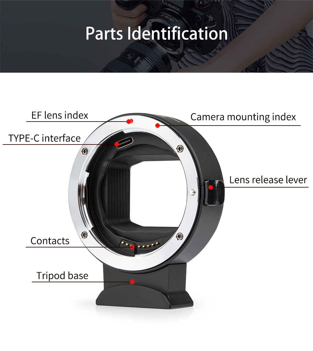 Viltrox EF-L Auto Focus Lens Mount Adapter For Canon EF EF-S Lens to Leica SL2 Panasonic S1 S1R S1H S5 Sigma fp L Mount Camera