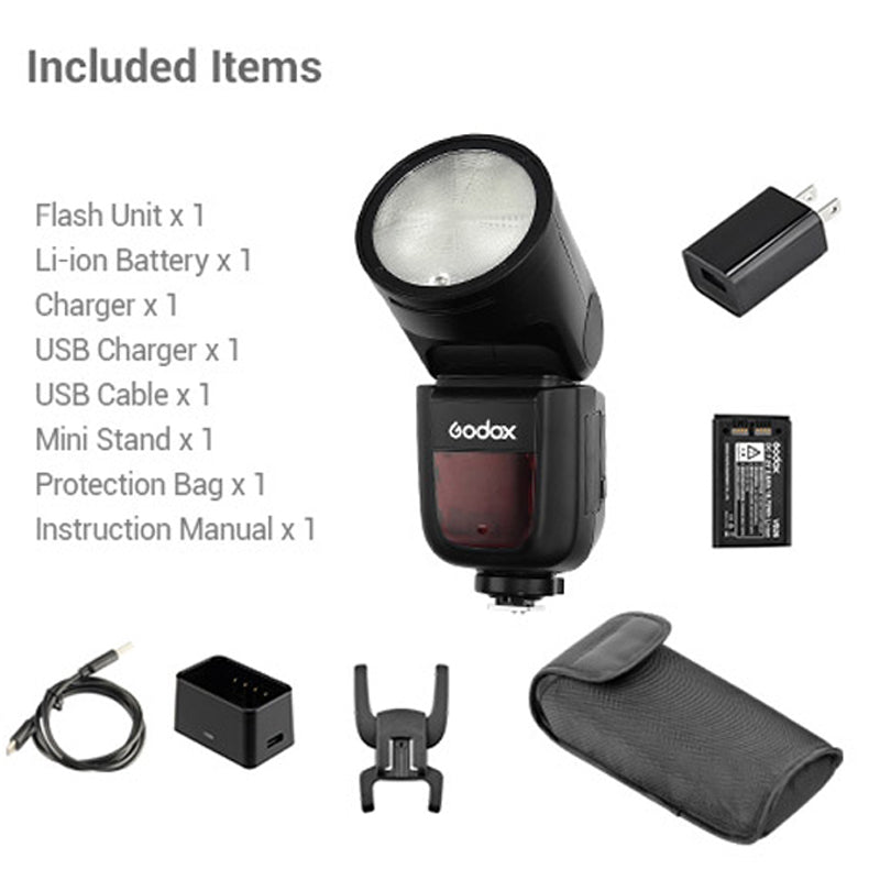 Godox V1 V1C V1N V1S V1F V1P V1O TTL Li-ion Round Head Camera Flash 2.4G HSS Speedlite for Canon Nikon Sony Fuji Pentax Olympus