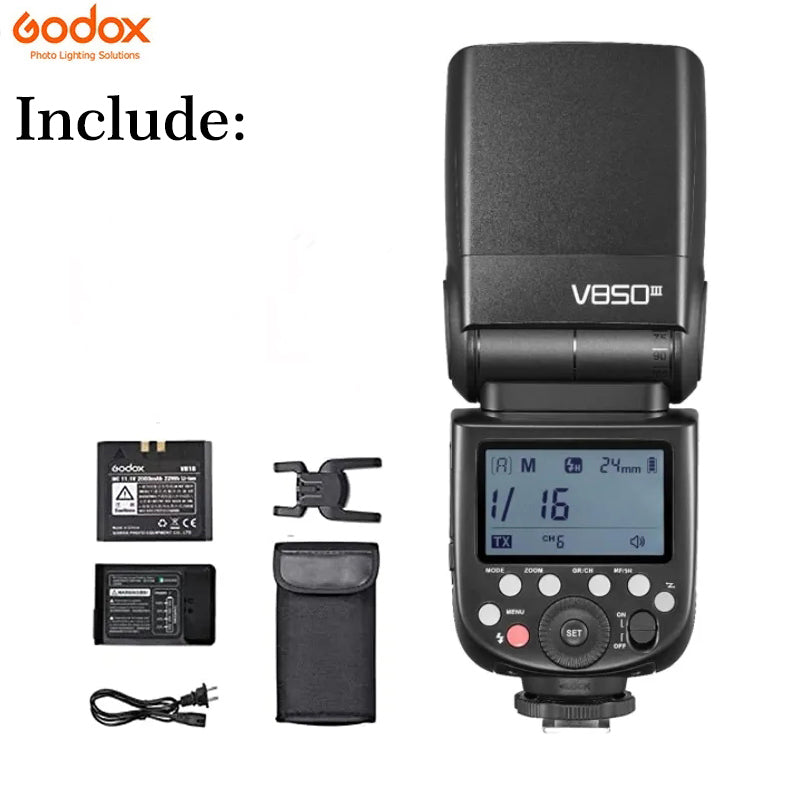 Godox V850III 76W 2.4G GN60 Wireless X System Li-ion Battery Speedlite for Canon Nikon Sony Pentax Olympus Optional X2T trigger