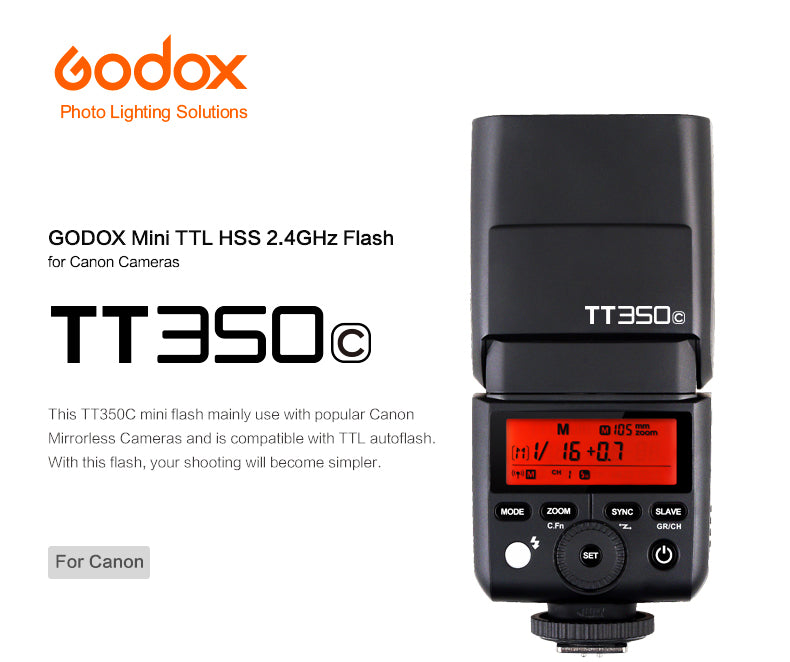 Godox TT350 TTL Camera Flash 1/8000s High-speed 2.4G Wireless X System Flash Speedlite Photography Light Lamp Camera Lamp Flash