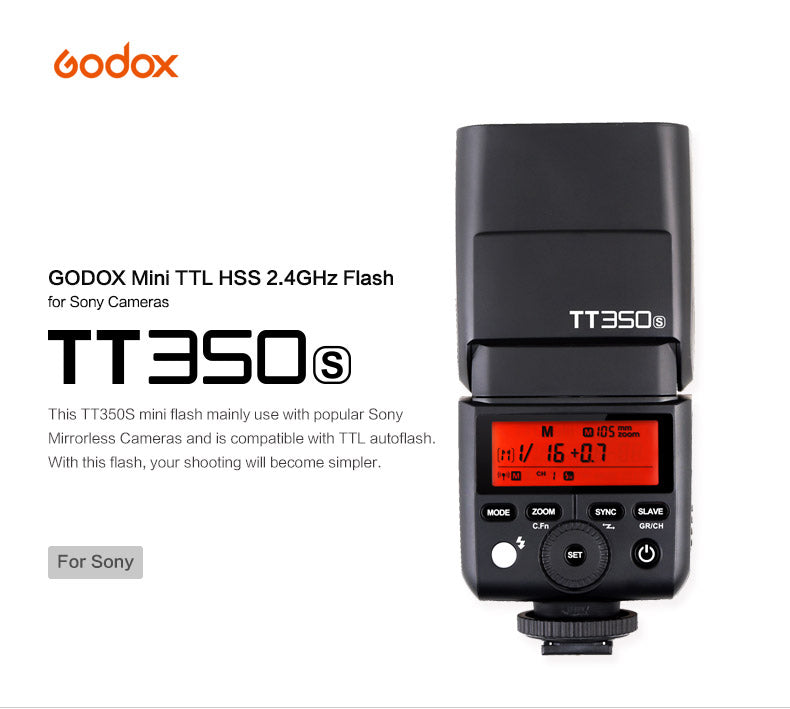 Godox TT350 TTL Camera Flash 1/8000s High-speed 2.4G Wireless X System Flash Speedlite Photography Light Lamp Camera Lamp Flash