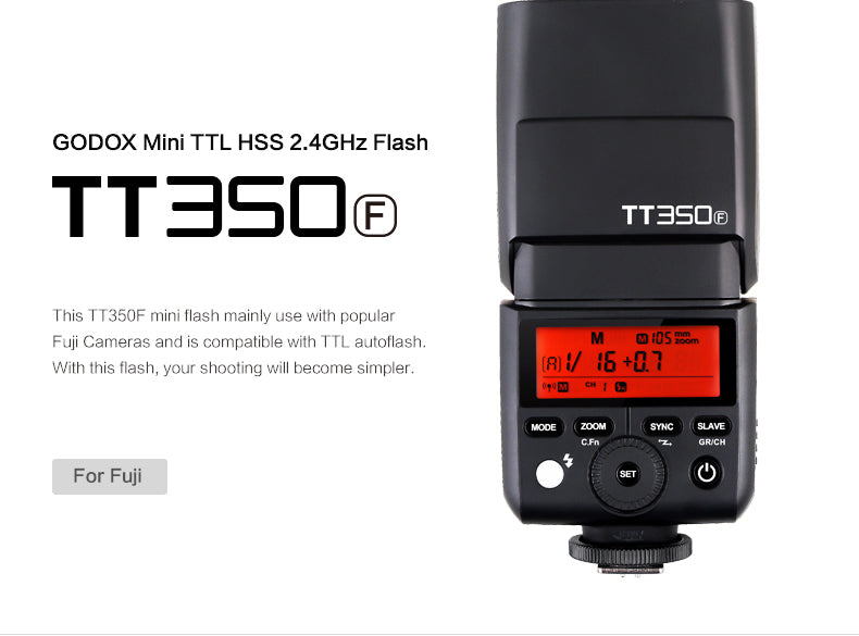 Godox TT350 TTL Camera Flash 1/8000s High-speed 2.4G Wireless X System Flash Speedlite Photography Light Lamp Camera Lamp Flash