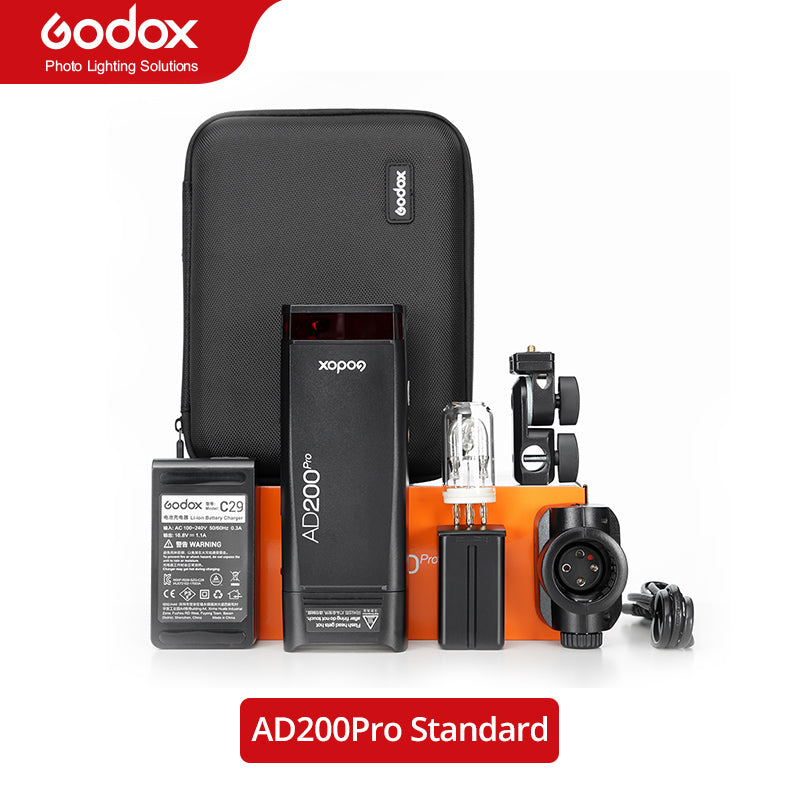 Godox AD200Pro Outdoor Flash Light 200Ws TTL 2.4G 1/8000 HSS 0.01-1.8s Recycling 2900mAh Battery with Xpro Trigger